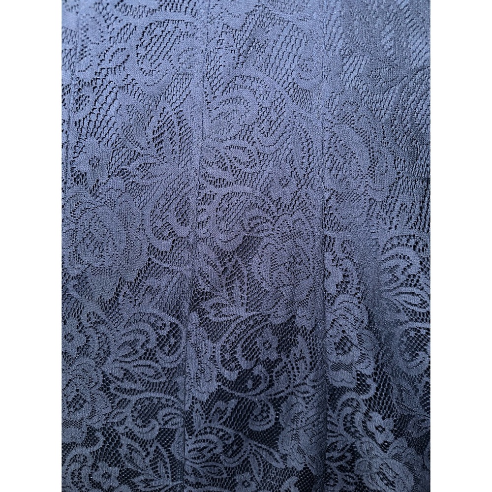 NWT Dressbarn Women's Navy Blue Floral Lace Sleeveless Fit and Flare Midi Dress - Picture 6 of 10